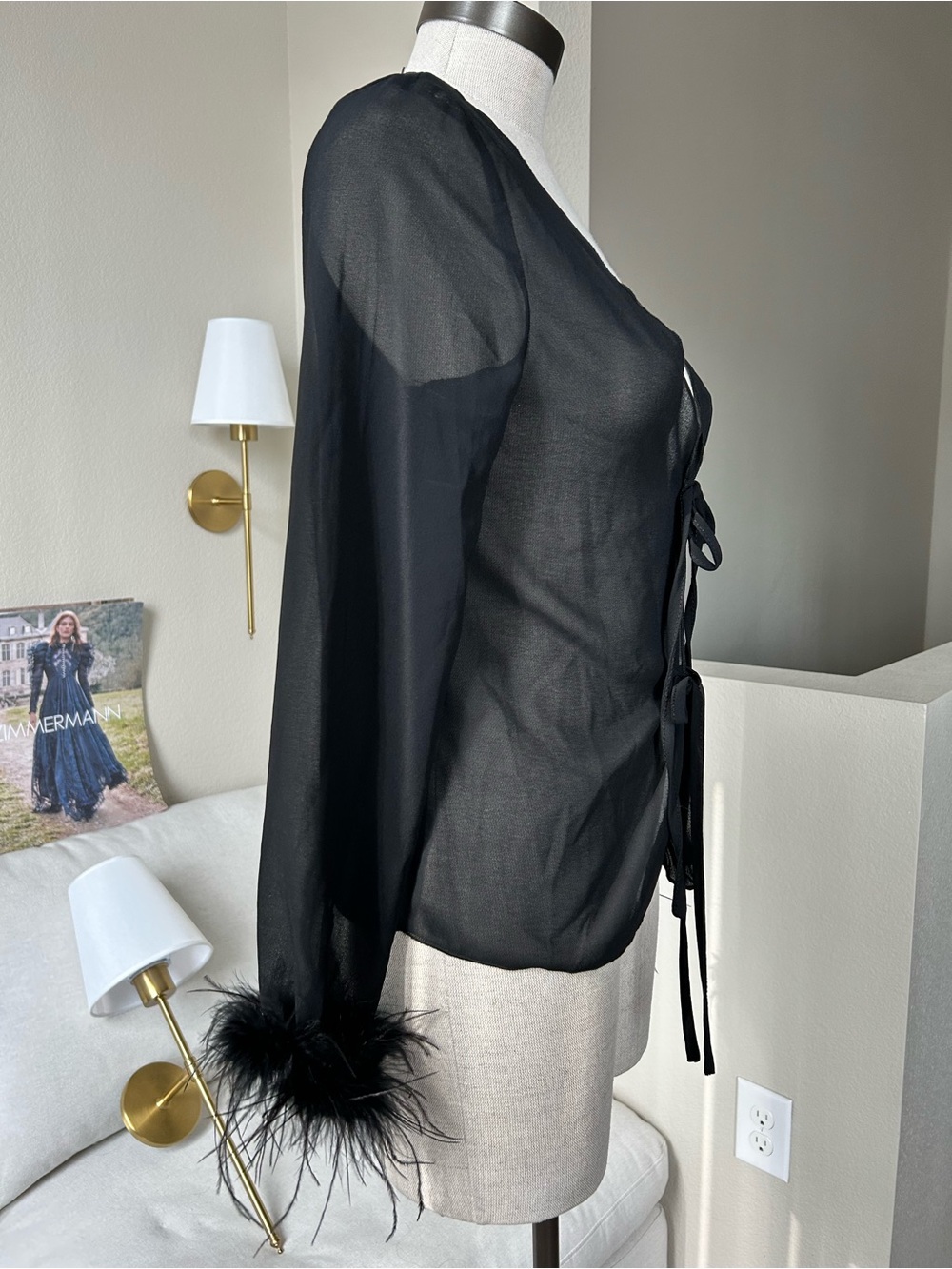 SNDYS. Black Sheer Blouse - Picture 4 of 12
